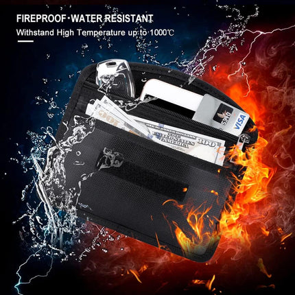 ireproof Bag with Zipper, Anti-Tracking GPS RFID Car Key FOB Signal Blocker Wallet Shielding Pouch Cell Phone Privacy Protective Case