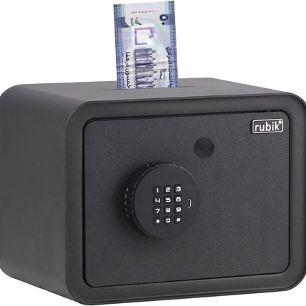 Children's Digital Piggy Bank Safe Box with Deposit Slot, For Kids Girls Boys RB-ZW18N1 (Black)