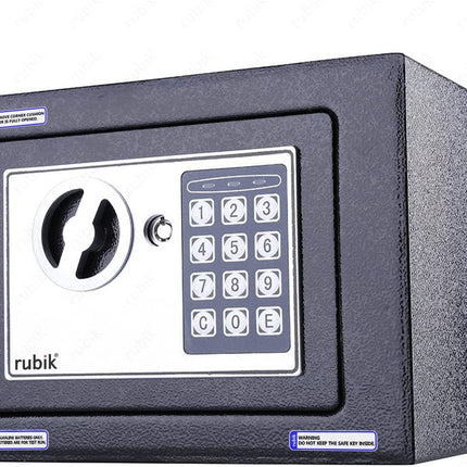 Rubik Mini Safe Box With Digital Lock & Key (17x23x17cm) Black