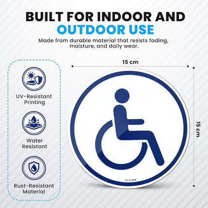 Magnetic Disabled Handicap Car Sticker – Reflective Removable Sign 15cm Round