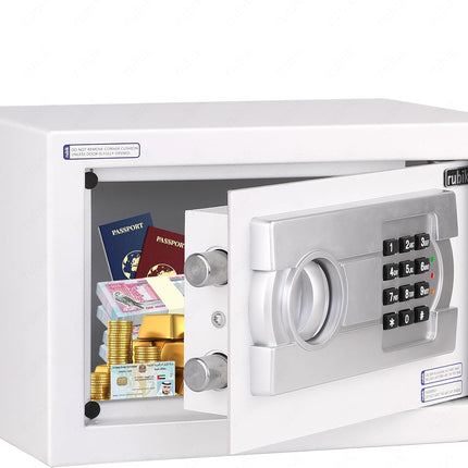 Rubik Small Digital Safe Box with Pin Code and Keys, RB20EG (20x31x20cm) White