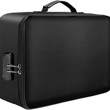 Fireproof Waterproof Document Storage Bag with Lockable Zipper 36x27x10cm Silver