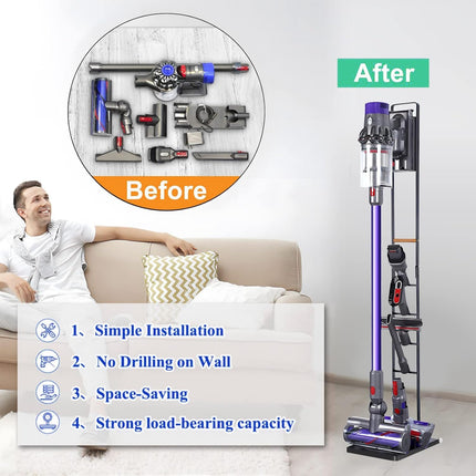 Vacuum Cleaner Stand with Wheels for Dyson V15 V11 V10 V8 V7 V6 DC Series & Dreame T30 T20