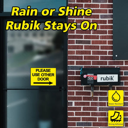 Please Use Other Door Sign Sticker Self Adhesive 21x15cm – Yellow/Black Reflective Vinyl Decal