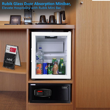 Rubik Absorption Minibar 40L Glass Door Hotel Edition (Made in Türkiye) White