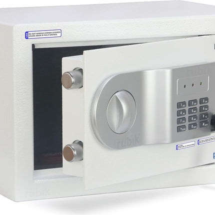 Rubik Small Digital Safe Box with Pin Code and Keys, RB20AJ (20x31x20cm) White