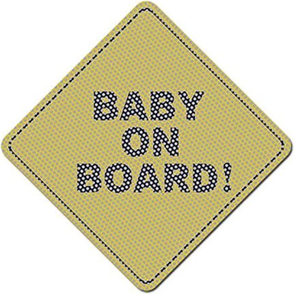 Baby On Board Car Sign – Dotted See Through Rear Window Sticker (12.5x12.5cm)