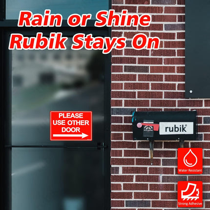 Please Use Other Door Sign Sticker Self Adhesive 21x15cm – Reflective Vinyl Decal Red/White