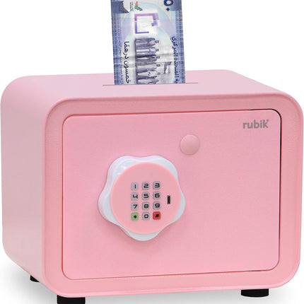 Children's Digital Piggy Bank Safe Box with Deposit Slot, For Kids Girls Boys RB-ZW18N1 (Pink)