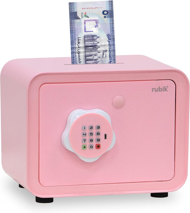 Children's Digital Piggy Bank Safe Box with Deposit Slot, For Kids Girls Boys RB-ZW18N1 (Pink)