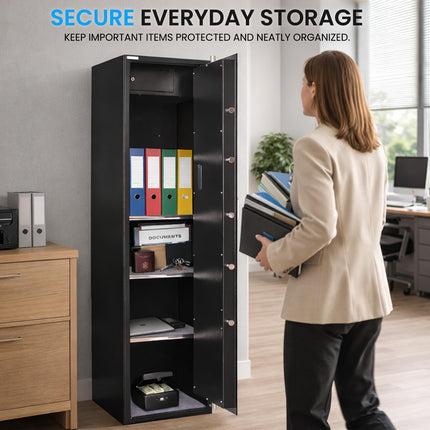 Rubik 1.6meter X-Large Digital Safe Box with Pin Code and Keys, RB160EG (160x40x50cm) Black