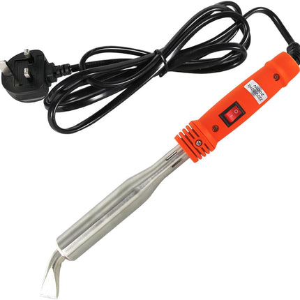 200W Electric Soldering Iron with Iron Clad and On/Off Switch, Bent Chisel Tip