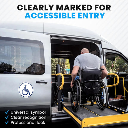 Magnetic Disabled Handicap Car Sticker – Reflective Removable Sign 15cm Round