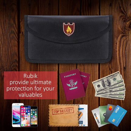 ireproof Bag with Zipper, Anti-Tracking GPS RFID Car Key FOB Signal Blocker Wallet Shielding Pouch Cell Phone Privacy Protective Case