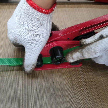 PET Strapping Tensioner Tool 13-19mm, Heavy Duty Manual Strap Banding Tightener for Packaging (Red)