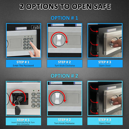 Rubik Large Digital Safe Box with Keys, RB50EP (50x35x30cm)