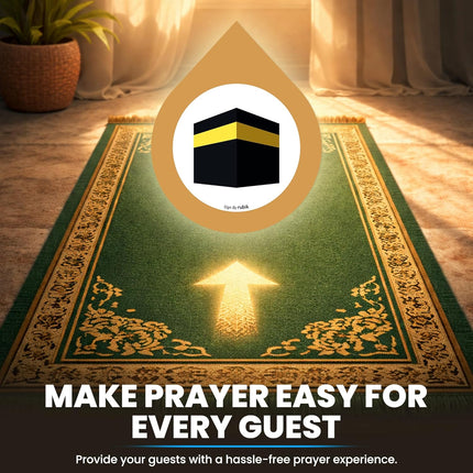 Self Adhesive Qibla Direction Signs – Vinyl Decal Stickers for Muslim Prayer (12x9.5cm)