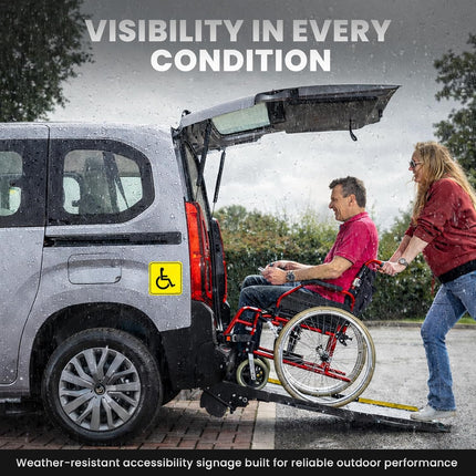 Self Adhesive Disabled Handicap Car Sticker – Reflective Vinyl Decal Sign 15x15cm