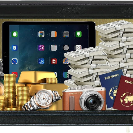 Rubik Wide Fingerprint Safe Box with Keys, RB23f (23x43x35cm)