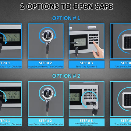 Rubik Digital Safe Box, Premium Build, Triple Security Locker 138kg (150x65x56cm) RBGX-150XTD Black/Grey
