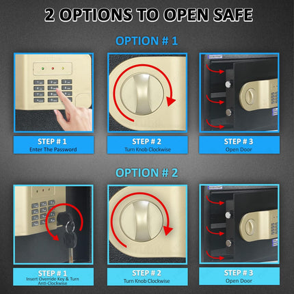 Rubik Medium Digital Safe Box with Pin Code and Keys, RB25AJ (25x35x25cm) White