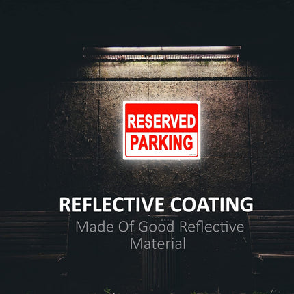 Acrylic Reserved Parking Sign 20x15cm, Weather Resistant Reflective (Red/White)