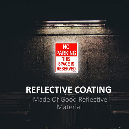 Acrylic No Parking This Space is Reserved Sign 30x22.5cm, Weather Resistant - White/Red