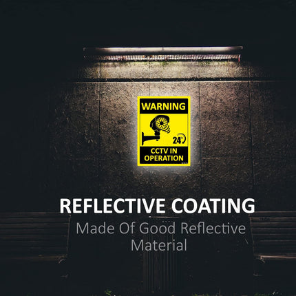 Acrylic Warning 24 Hours CCTV in Operation Sign 20x15cm, Weather Resistant Plastic Sign