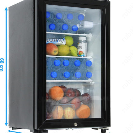 Rubik Hotel Mini Bar Compressor Fridge 62L, Glass Door Refrigerator JC-62HC
