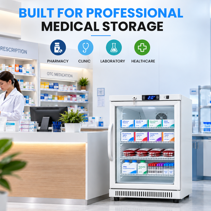 Medical Refrigerator 150L - Vaccine & Pharmaceutical Fridge Digital Control / Alarm / Thermometer, JGA-BC168