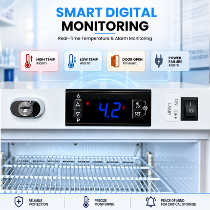 Medical Refrigerator 150L - Vaccine & Pharmaceutical Fridge Digital Control / Alarm / Thermometer, JGA-BC168