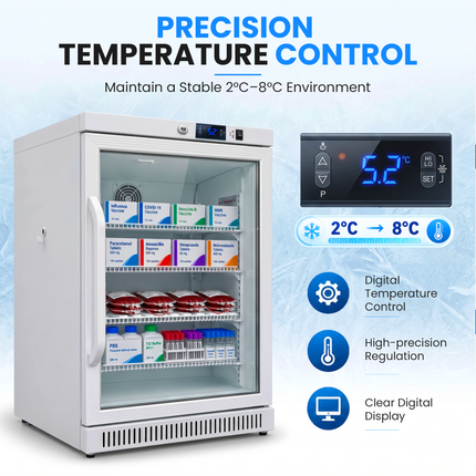 Medical Refrigerator 150L - Vaccine & Pharmaceutical Fridge Digital Control / Alarm / Thermometer, JGA-BC168
