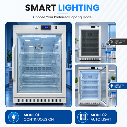 Medical Refrigerator 150L - Vaccine & Pharmaceutical Fridge Digital Control / Alarm / Thermometer, JGA-BC168