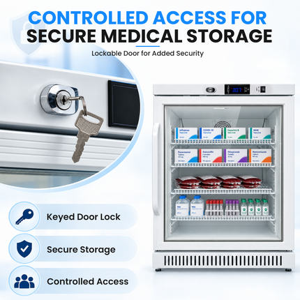 Medical Refrigerator 150L - Vaccine & Pharmaceutical Fridge Digital Control / Alarm / Thermometer, JGA-BC168