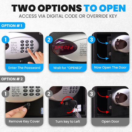 Rubik Hotel Safe Box with Digital Motorized Lock & Keys, RBH25E (25x35x25cm) White