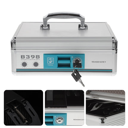 Glosen Cash Box with Key Lock, Portable Cash Register Model B398