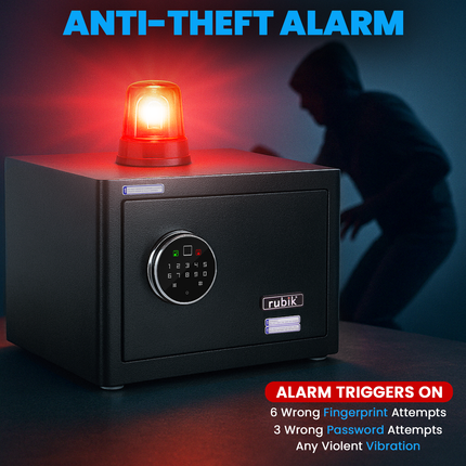 Rubik Biometric Fingerprint Safe Box RB25AG (25x35x28cm) Black