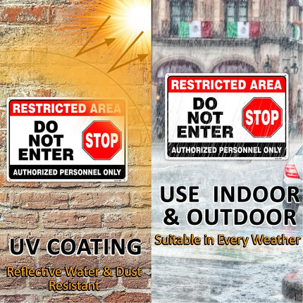 Acrylic Restricted Area Sign – Do Not Enter, Authorized Personnel Only | UV Protected Sign (10x7 inch)