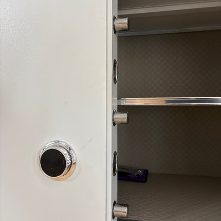 Rubik 1.8m Tall Double Door Digital Safe Box Cabinet with Dual Key Lock (180x100x55cm) White