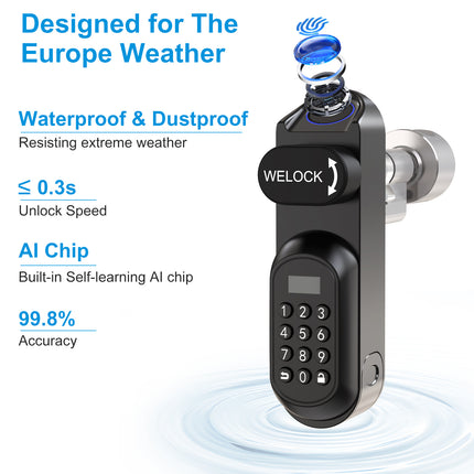 WELOCK Smart Lock U81 Electronic Door Lock Cylinder with Fingerprint Password App RFID Card Spare Mechanical Key