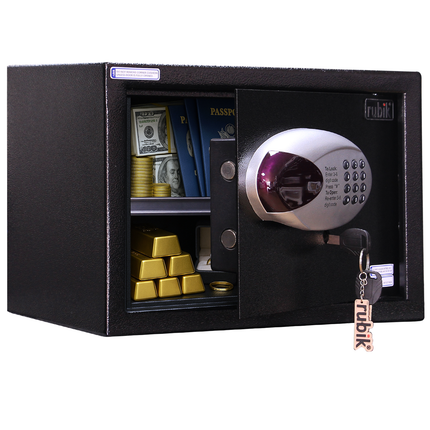 Rubik Hotel Safe Box with Digital Motorized Lock & Keys, RBH25E (25x35x25cm) Black