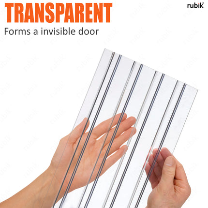 PVC Strip Curtains Ribbed, For Doorways, Air Blockers, Readymade (3.28 x 9.84 ft)