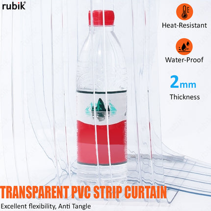 PVC Strip Curtains Ribbed, For Doorways, Air Blockers, Readymade (3.28 x 9.84 ft)
