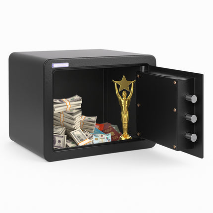 Rubik Large Fingerprint Safe Box with Keys, RB-30YFP (30x38x30cm)
