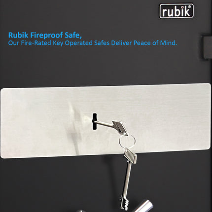 Rubik Fireproof Safe Box With Key Lock RBFP66K (66x43x35cm) Black