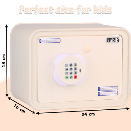 Children's Digital Piggy Bank Safe Box with Deposit Slot, For Kids Girls Boys RB-ZW18N (Off White)