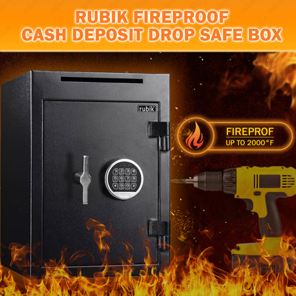 Rubik Depository Safe Box with Digital Lock, Drop Slot and Fire Resistant RB-DS48 (48x34x38cm)
