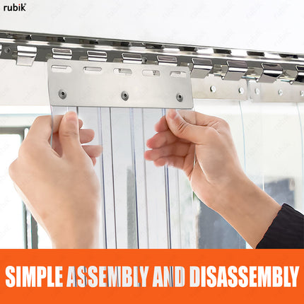 PVC Strip Curtains Ribbed, For Doorways, Air Blockers, Readymade (3.28 x 9.84 ft)