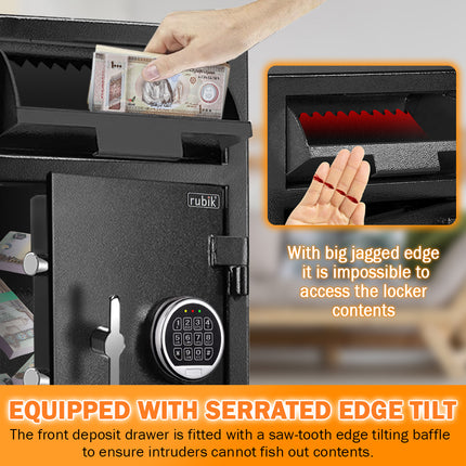 Rubik Depository Safe Box with Digital Lock, Deposit Chute and Fire Resistant RB-DS70 (70x34x38cm)