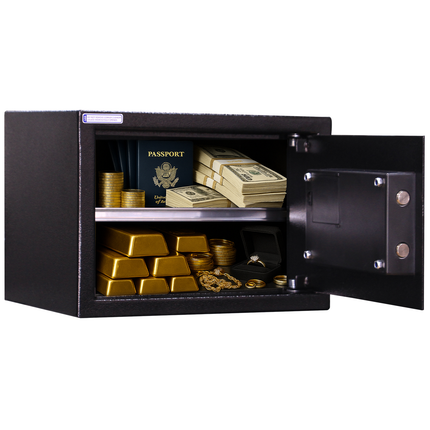 Rubik Hotel Safe Box with Digital Motorized Lock & Keys, RBH25E (25x35x25cm) Black